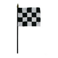 Checkered 4" x 5" Staff Mounted Rayon Flag